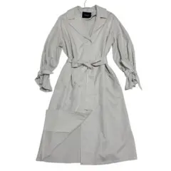 SIMPLICITE ライトグレー ベルト付きトレンチコート