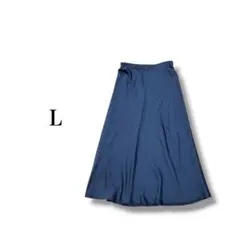『ユニクロ』 サテンスカート 【L】 ロング丈 シンプル 薄手のサムネイル