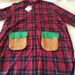 【新品未使用品】長袖チェックシャツ 赤とネイビー L～LL