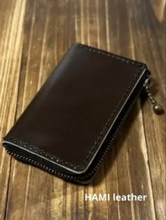 カードサイズ L字ファスナー ミニ財布 姫路レザー マチ付き