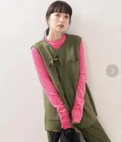 【FREAK'S STORE】ヴィンテージリバーシブルスウェットベスト　カーキ