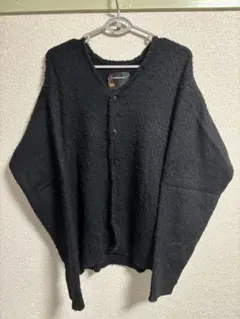 TOWNCRAFT モヘアライク シャギーニット カーディガン ブラック