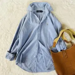 【美品✨】Ralph Lauren 長袖シャツ 9 ライトブルーオックスフォード
