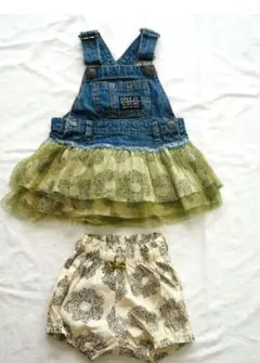 【新品】デニムサロペットスカートとショートパンツ