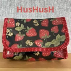 HusHusH ポーチ いちご柄 イチゴ柄 ストロベリー柄 ハッシュアッシュのサムネイル