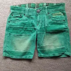 ブルー・ムーンブルー緑色 コーデュロイ ショートパンツのサムネイル