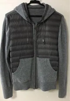 ジャケット(フード付き) Mサイズ　グレイ　ニットとダウン(前身頃)使用