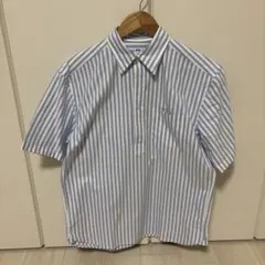 UNIQLO 半袖シャツ S 青と白のストライプ