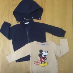 無印良品　パーカー80 ミッキーマウス　カットソー90