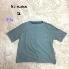 新品　フランセーズ カットソー 半袖　Tシャツ　大きいサイズ　3L 水色のサムネイル