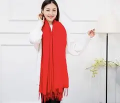 【即購入可⭐︎】赤 マフラー レディース 無地 防寒 冬 ストール シンプル