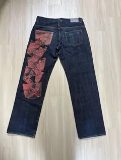 超極太W42 juvenile delinquent 和柄バギーデニム　00s 超極太W42 juvenile delinquent 和柄バギーデニム 00s