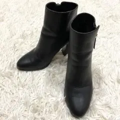 美品　マイケルコース　ショートブーツ　サイドジップ　シボ革　黒　23.5cm