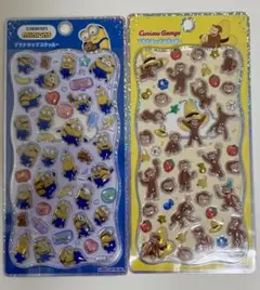 正規品　ミニオン＆おさるのジョージ プチドロップステッカー プチドロ