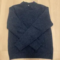 UNIQLO スフレヤーンクルーネックセーター ブルー Sサイズ