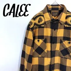 CALEE ネルシャツ イエロー ブラック チェック インディアン キャリーのサムネイル
