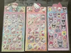 No.266ステッカーシール　ハローキティ　マイメロクロミ　3枚セット　ラメ