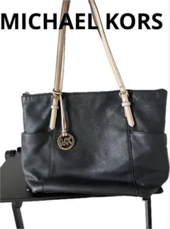 Michael Kors ブラックレザー トートバッグ　A4対応 ビジネスバッグ