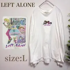 LEFT ALONE レフトアローン　ロンT バックプリント 白 ストリート L
