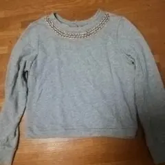 minimum ビジュー付き トレーナー スウェット