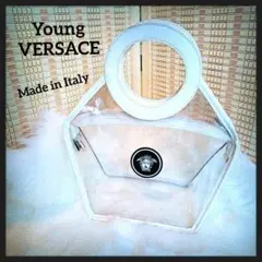 【美品】VERSACE　透明バック　イタリア製　稀少のサムネイル