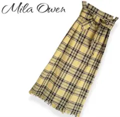 【完売品】ミラオーウェン　イエロー ブラック チェック タイトスカート