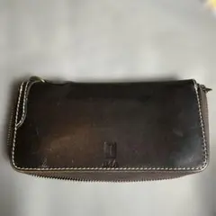 KADOYA 長財布 ブラウン レザー ラウンドファスナー - メルカリ