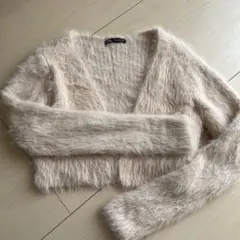 【タグなし試着のみ】ZARA ショート丈　ファー　 カーディガン
