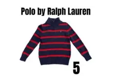 【ポロバイラルフローレン】ニットセーター　ボーダー柄　ハーフジップ　5歳　115