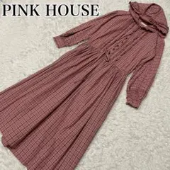 PINK HOUSE フード付き ワンピース　チェック柄