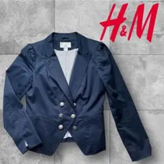 H&M ネイビー ダブルブレストジャケット EUR 40