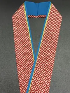 鹿子柄重ね衿　ポリエステルちりめん　赤