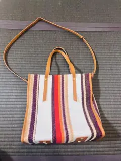 ストライプデザイン ショルダーバッグ