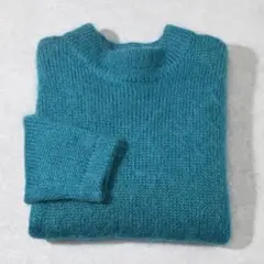 希少色 90s SIERRA 厚手 モヘヤ80％ ニット セーター L グリーン