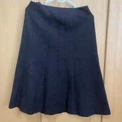 フレアスカート ダークグレー ブラック M