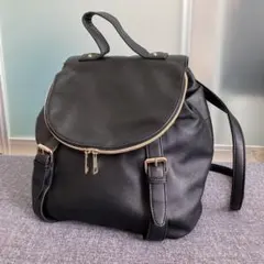 多機能リュック・ブラック・便利・旅行・合皮・小旅行