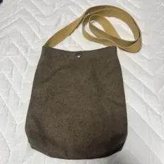 ブラウン キャンバス ショルダーバッグ