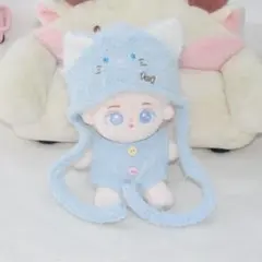 ぬい服 ぬいぐるみ用 着せ替え 10センチ 猫 猫好き 水色 ふわふわ ブルー