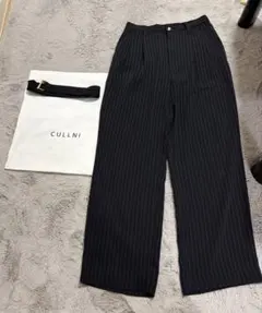 CULLNI クルニ ストライプ ワイドスラックス ベルト付き 美品 24awのサムネイル