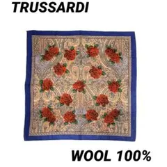トラサルディ 100×100 ウール スカーフ バラ ペイズリー ヴィンテージのサムネイル