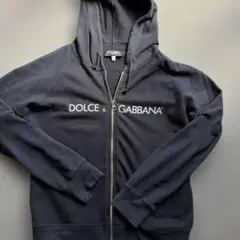 DOLCE & GABBANA -パーカー -ロゴ柄-黒-前ジップ-Lのサムネイル