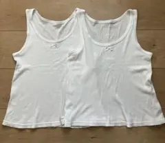西松屋 綿100% 白 タンクトップ 2枚セット 120