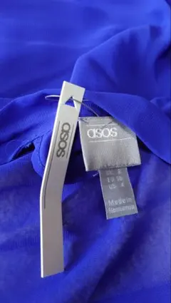ASOS ワンショルダー 長袖 ミニワンピース ロイヤルブルーのサムネイル