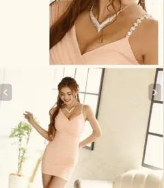 Ryuyu キャバドレスナイトドレスタイトワンピMピンク