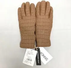 外箱無し HONNS クロコダイル風手袋 Mサイズ ブラウン