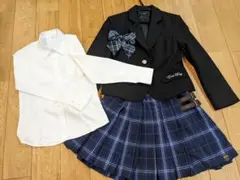 フォーマルスーツセット（黒ブレザー・白シャツ・スカート・リボン）