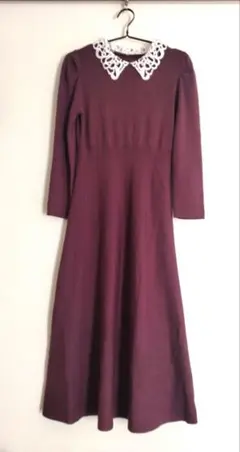 プロポーションボディドレッシング クラシカルレースニットワンピース