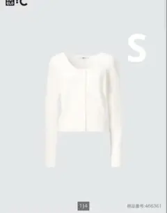 UNIQLO:C レースラウンドネックショートカーディガン S ホワイト