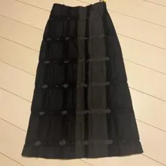 新品未使用 PJC 大西和子 麻スカート 黒地✕幾何柄刺繍 - メルカリ