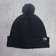 THE NORTH FACE 黒ニット帽 ポンポン付き